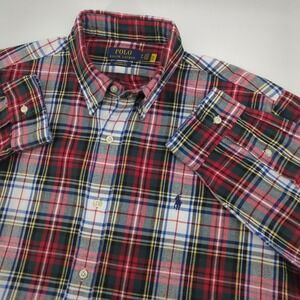 Polo Ralph Lauren Shirt Mens XL Classic Fit Performance Plaid Button Long Sleeve